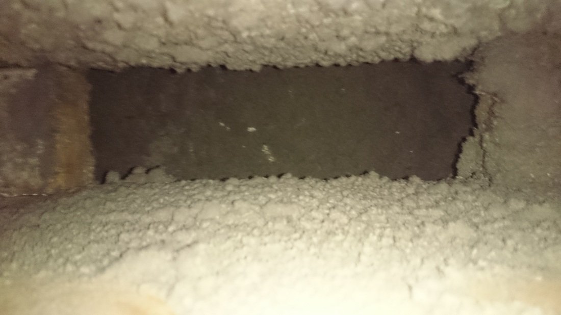 Air duct before cleaning